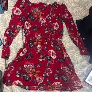 Floral Red Dress